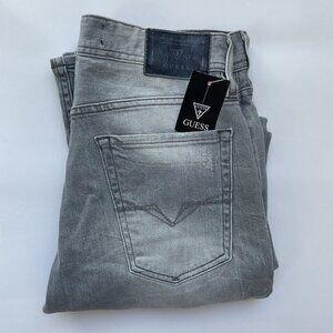 Guess Men’s Regular Boot Leg In Gray Stretch Denim Size 28